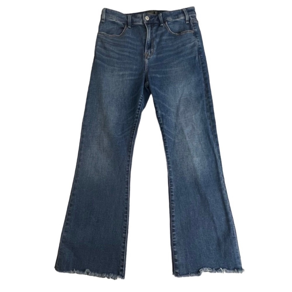 Abercrombie & Fitch Womens Medium Wash Simone High Rise Ankle Flare Raw Hem 30